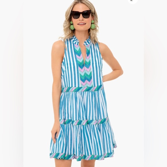 Tuckernuck Oliphant Yoke Dress in Playa Blue Size Small - Picture 12 of 12